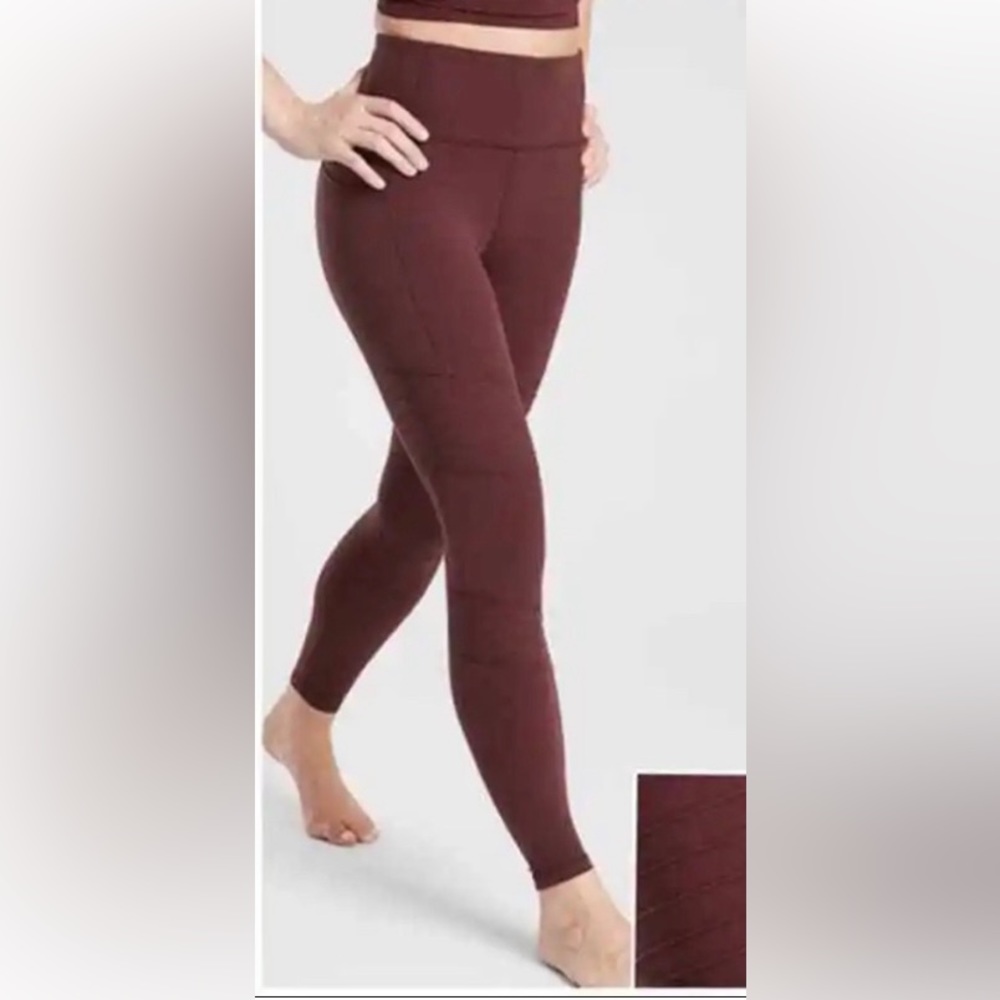 Athleta Inclination Moto Legging Size Small- Maroon